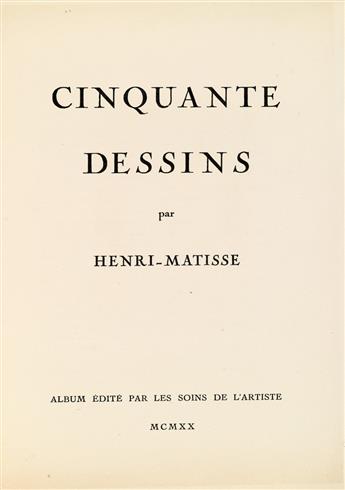 MATISSE, HENRI. Cinquante Dessins.